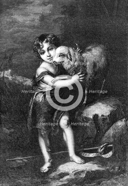 "St. John and the Lamb," by Murillo, 1870. Creator: W Thomas.