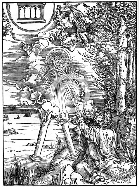 'St John devouring the Book', 1498, (1936).Artist: Albrecht Dürer