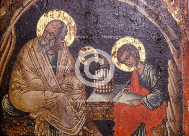 St John dictating to Prochorus, 17th Century. Artist: Unknown.