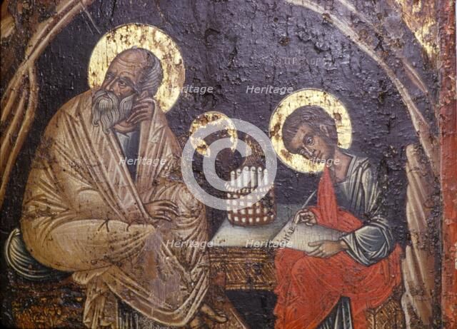 St John dictating to Prochorus, 17th Century. Artist: Unknown.