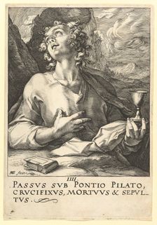 St. John, from Christ, the Apostles and St. Paul with the Creed, ca. 1589. Creator: Hendrik Goltzius