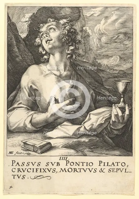 St. John, from Christ, the Apostles and St. Paul with the Creed, ca. 1589. Creator: Hendrik Goltzius.