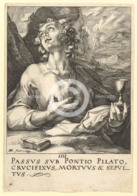 St. John, from Christ, the Apostles and St. Paul with the Creed, ca. 1589. Creator: Hendrik Goltzius.