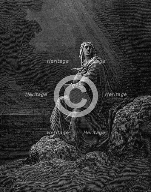 St John on Patmos, 1865-1866. Artist: Unknown