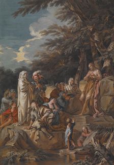 St. John Preaching in the Wilderness, 1733. Creator: Joseph Goupy