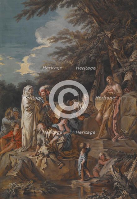 St. John Preaching in the Wilderness, 1733. Creator: Joseph Goupy.