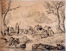 St John Preaching in the Wilderness 1883. Artist: Sir John Gilbert