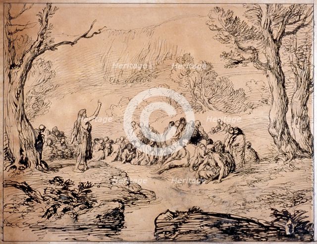 'St John Preaching in the Wilderness', 1883.         Artist: Sir John Gilbert