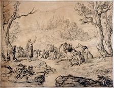 St John Preaching in the Wilderness 1883. Artist: Sir John Gilbert