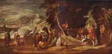 St John Preaching in the Wilderness, c1620-1635, (1924). Artist: Jacques Callot