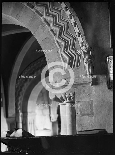 St John's Church, Elkstone, Cotswold, Gloucestershire, 1920-1940. Creator: Marjory L Wight.
