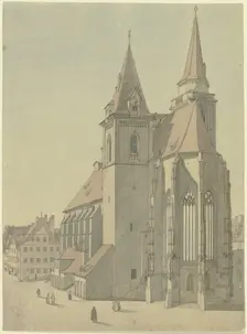 St. John's Church in Ansbach, 19th century. Creator: Ludwig Hoffstadt