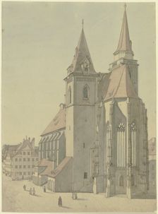 St. John's Church in Ansbach, 19th century. Creator: Ludwig Hoffstadt