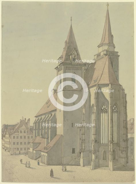 St. John's Church in Ansbach, 19th century. Creator: Ludwig Hoffstadt.