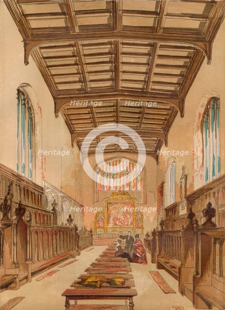 'St. John's College Chapel, Cambridge', c1845, (1864). Artist: Unknown.