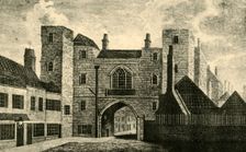 St. John's Gate, Clerkenwell 1813, (1925). Creator: Unknown