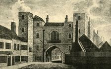 St. John's Gate, Clerkenwell 1813, (1925). Creator: Unknown