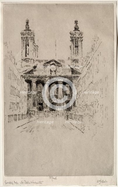 St. Johns, Westminster, 1895. Creator: Joseph Pennell (American, 1857-1926).