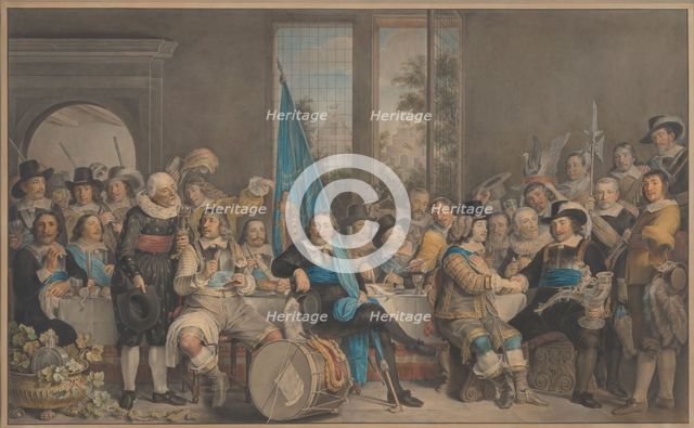 ...(St. Joris) Doelen in Amsterdam...conclusion of the Peace of Munster, June 18, 1648, (1795). Creator: Francesco Tozelli.