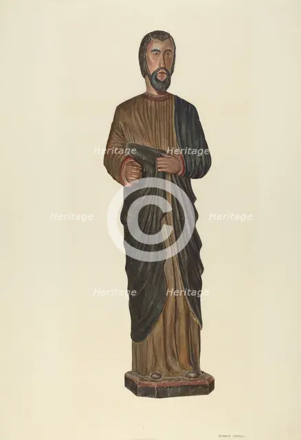 St. Joseph Carving, c. 1938. Creator: Stanley Mazur.