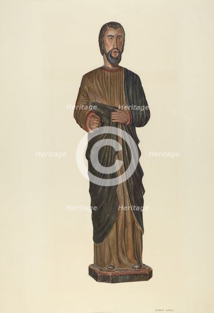 St. Joseph Carving, c. 1938. Creator: Stanley Mazur.