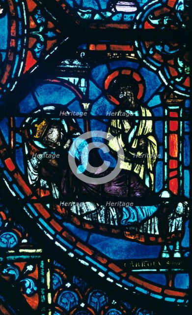 St James appears to Charlemagne in a dream, stained glass, Chartres Cathedral, France, c1225. Artist: Unknown
