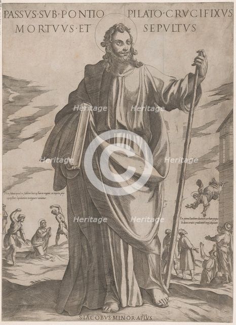 St. James Minor, from 'Christ, Mary and the Apostles', ca. 1590-ca. 1610. Creator: Antonio Tempesta.