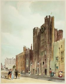 St. James Palace, plate ten from Original Views of London as It Is, 1842. Creator: Thomas Shotter Boys