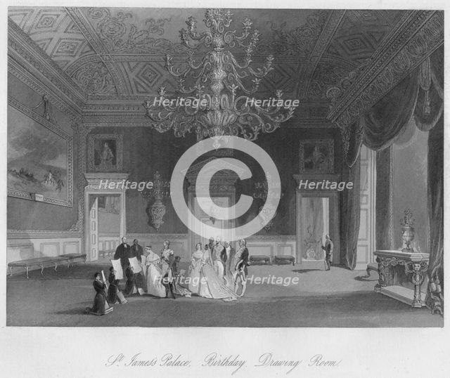 'St. James's Palace. Birthday. Drawing Room', c1841. Artist: Henry Melville.