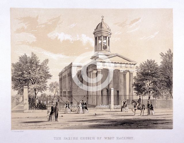 St James, West Hackney, Stoke Newington Road, London, c1860.  Artist: Anon