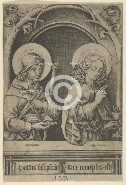 St. James the Greater and St. John, from The Apostles. Creator: Israhel van Meckenem.