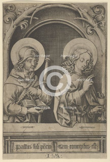 St. James the Greater and St. John, from The Apostles. Creator: Israhel van Meckenem.