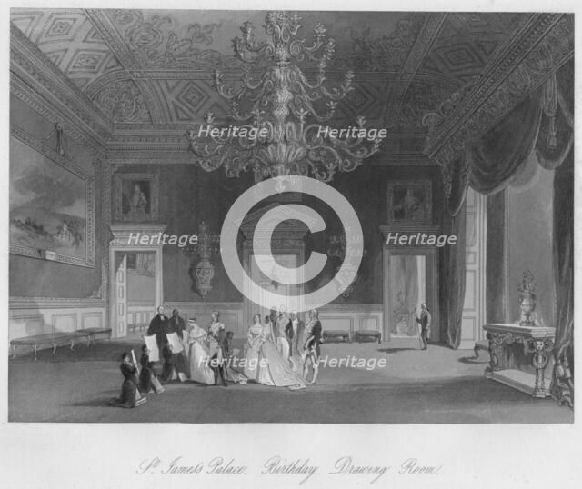 'St. James's Palace. Birthday. Drawing Room', c1841. Artist: Henry Melville.