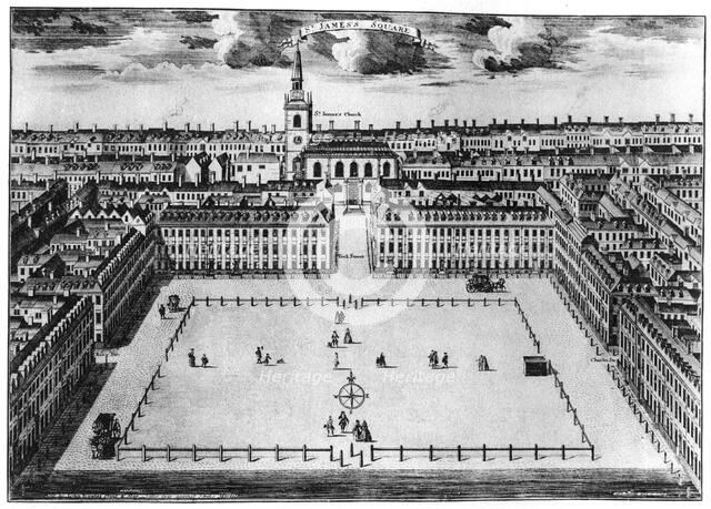 St James's Square, London, 18th century (1907). Artist: Unknown