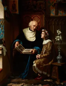 St Jan of Kety as a Teacher of St Casimir the Prince, 1890. Creator: Florian Cynk
