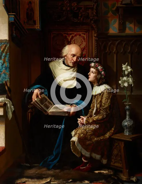 St Jan of Kety as a Teacher of St Casimir the Prince, 1890. Creator: Florian Cynk.
