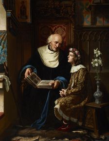 St Jan of Kety as a Teacher of St Casimir the Prince, 1890. Creator: Florian Cynk