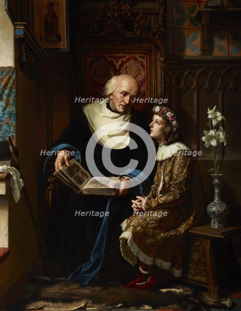 St Jan of Kety as a Teacher of St Casimir the Prince, 1890. Creator: Florian Cynk.