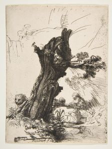 St. Jerome beside a Pollard Willow, 1648. Creator: Rembrandt Harmensz van Rijn