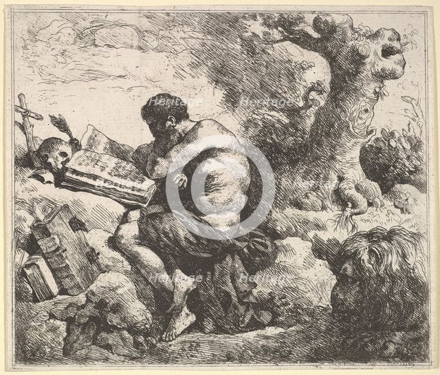 St. Jerome in a Landscape, 1762-63. Creator: Jean Jacques Lagrenee.