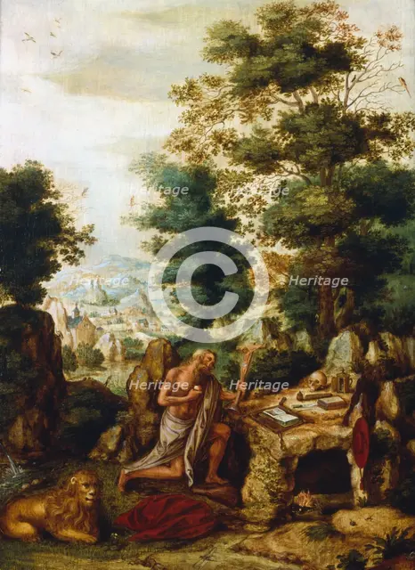 'St Jerome in a Landscape', c1530-c1550. Artist: Herri met de Bles