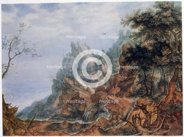 'St Jerome in a Rocky Landscape', c1596-1639. Artist: Roelandt Savery