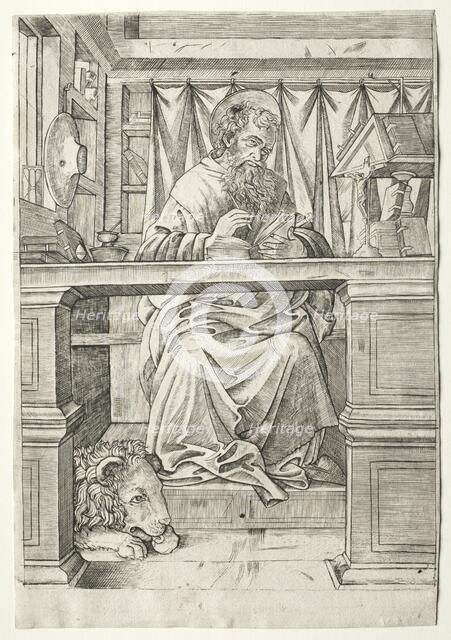 St. Jerome in His Study, c. 1510. Creator: Giovanni Antonio da Brescia (Italian).