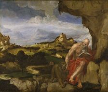 St Jerome in the Wilderness, mid 16th century. Artist: Lambert Sustris