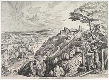 St. Jerome in the Wilderness (S. Hieronymus in Deserto) from The Large Landscapes, ca. 1555-56. Creator: Johannes van Doetecum I