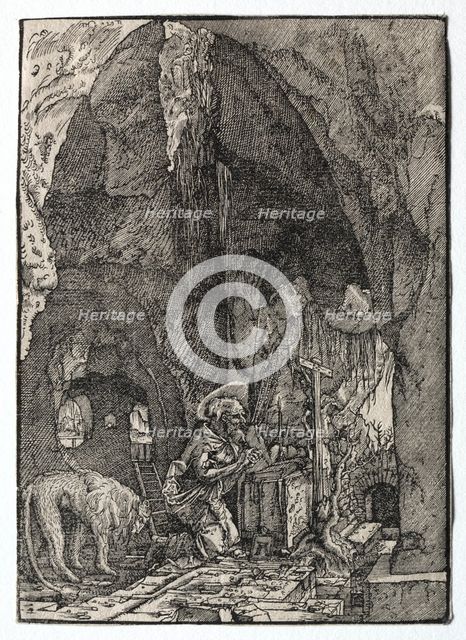 St. Jerome in the Cave, 1513-1515. Creator: Albrecht Altdorfer (German, c. 1480-1538).