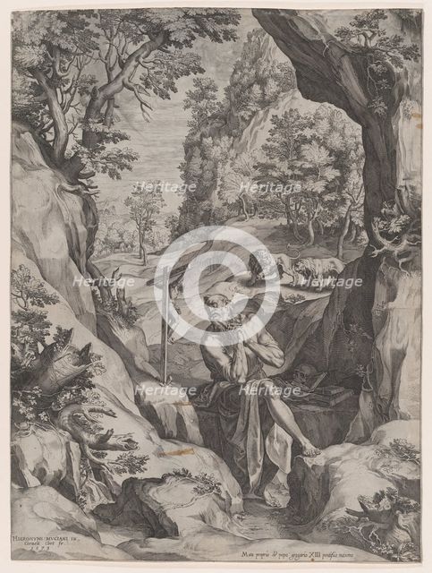 St Jerome Penitent in the Wilderness, 1573. Creator: Cornelis Cort.