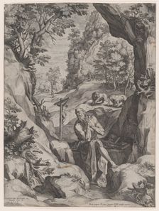 St Jerome Penitent in the Wilderness, 1573. Creator: Cornelis Cort