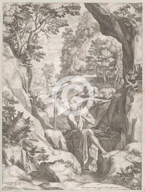 St Jerome Penitent in the Wilderness, 1573. Creator: Cornelis Cort.