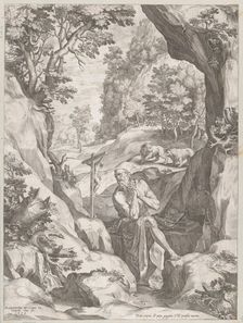 St Jerome Penitent in the Wilderness, 1573. Creator: Cornelis Cort